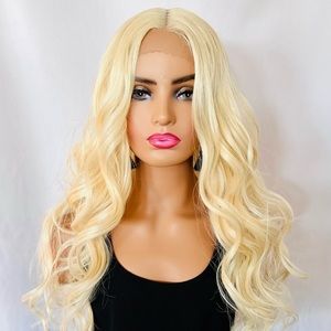 Very Pretty 28” Blonde Premium Fiber Daily Wear or Event Lace Front Wig